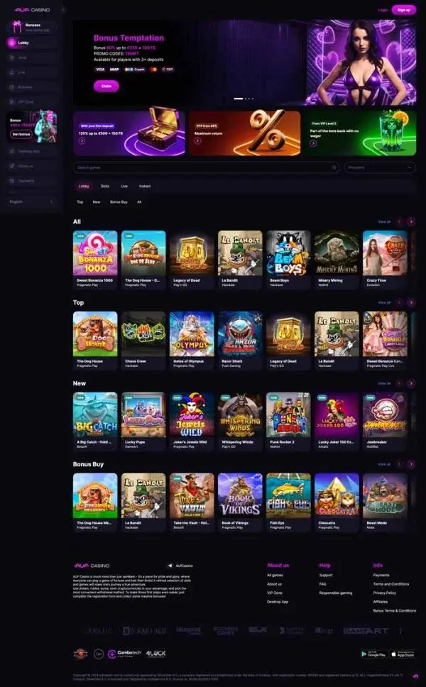 Игровые автоматы Auf Casino